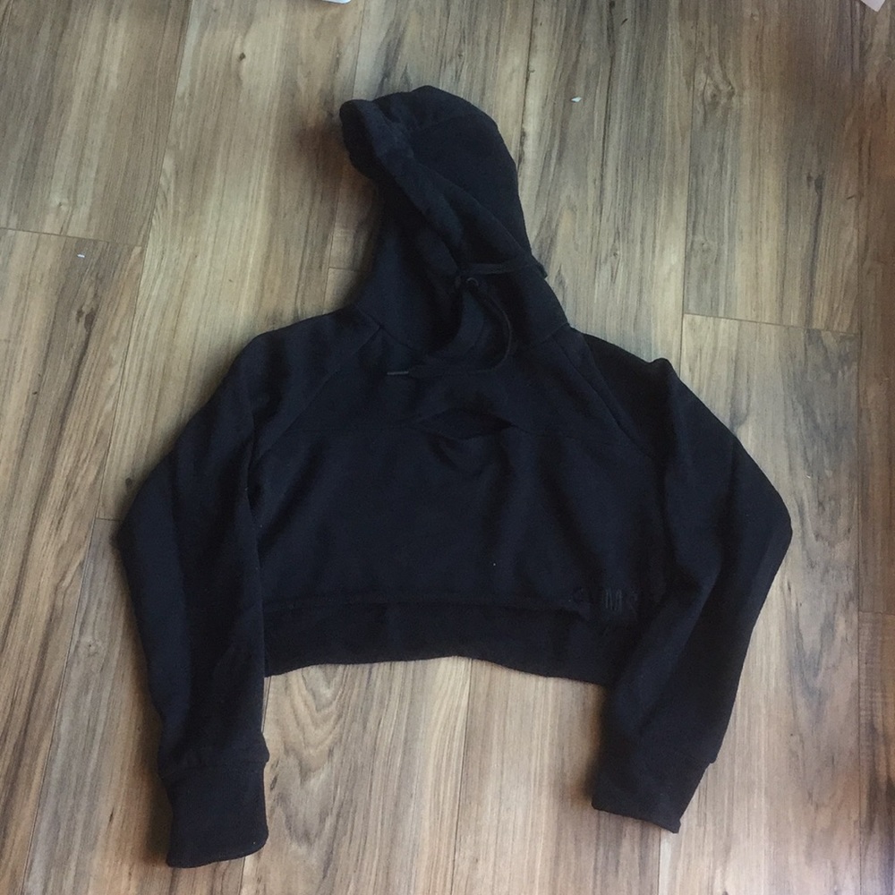 Raw Edge Black Hoodie// Gymshark
